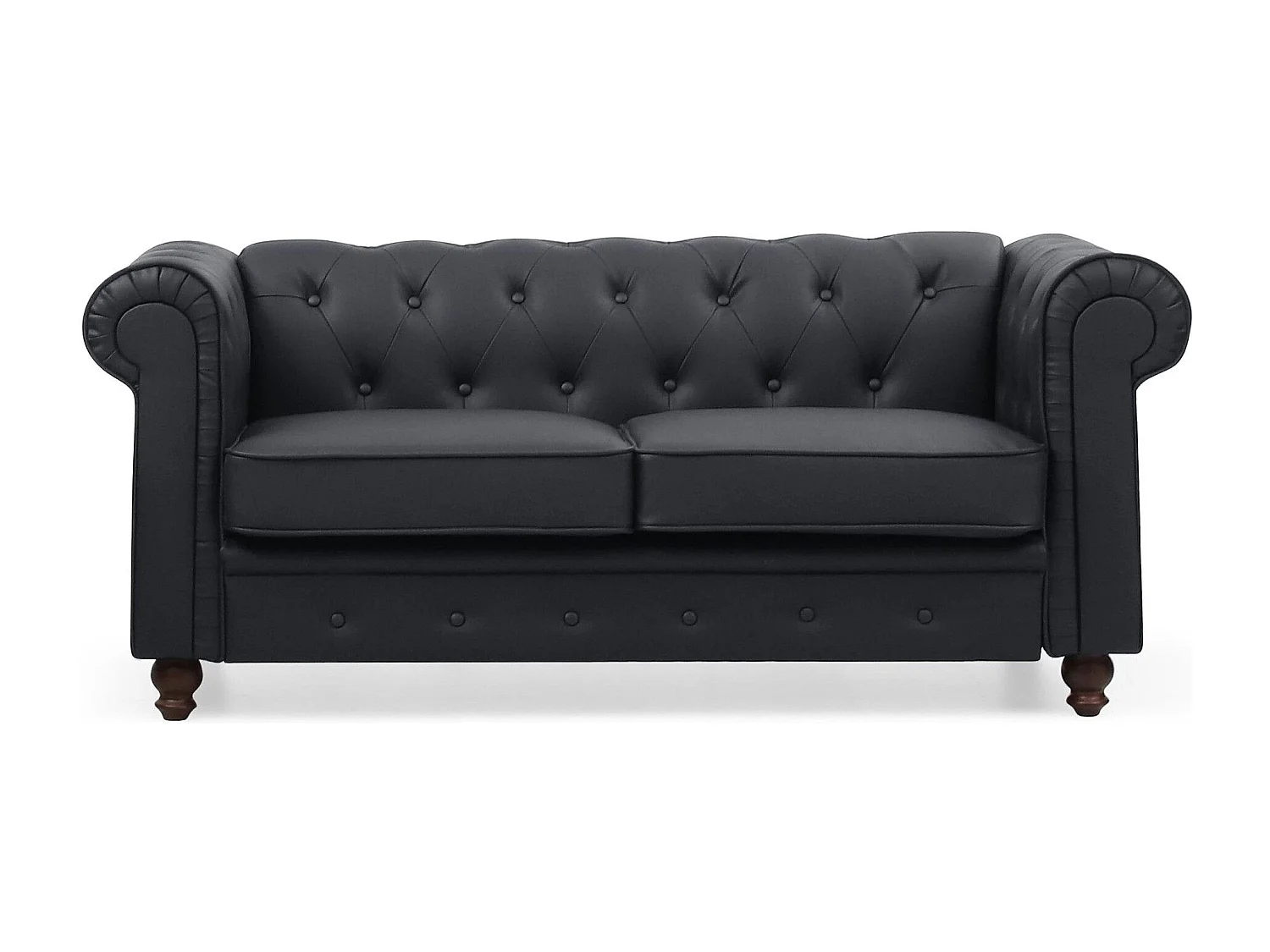 Canapé 2 Places "Chesterfield" 158cm Noir