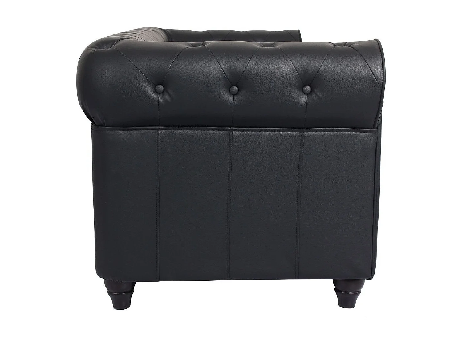 Großes 2-Sitzer Chesterfield Sofa Schwarz 158cm Gemütlicher und Eleganter Stil