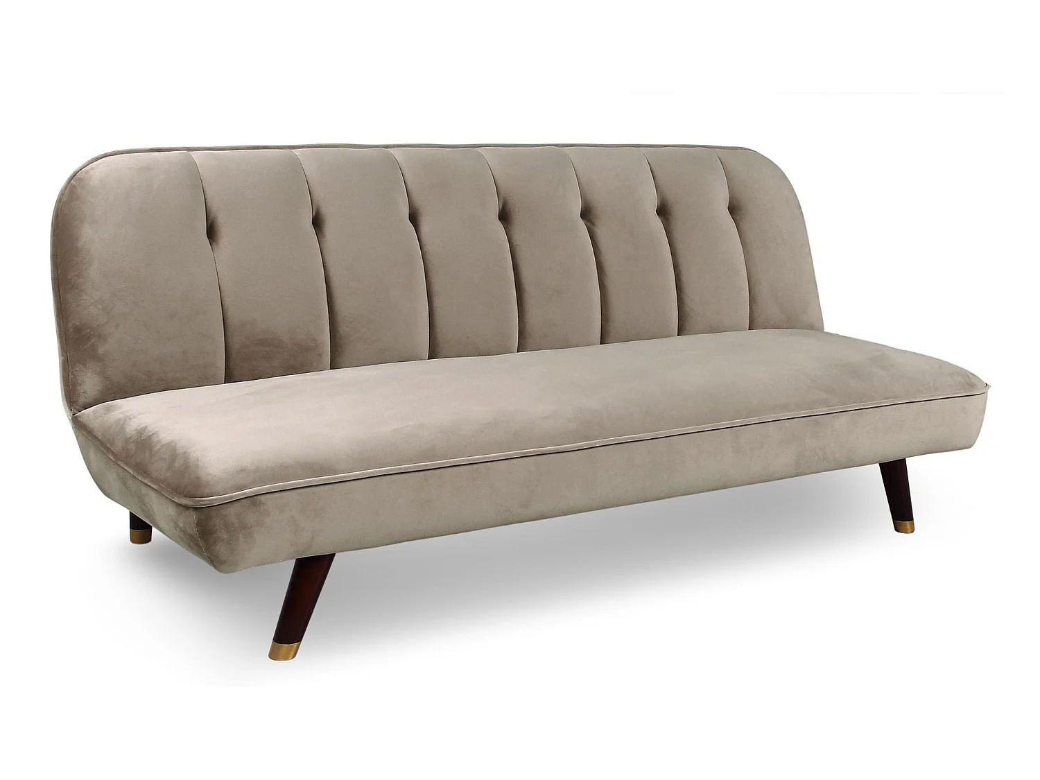 Schlafsofa aus Samt "Seattle" Taupe 180cm Modern & Bequem