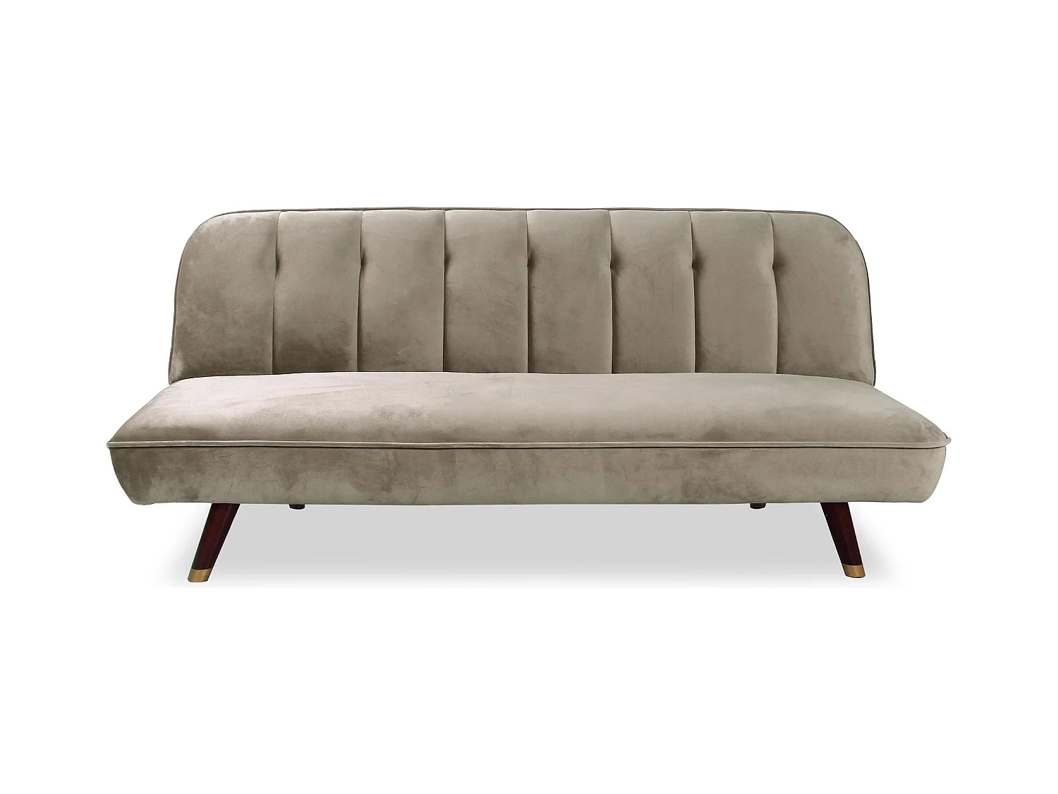 Schlafsofa aus Samt "Seattle" Taupe 180cm Modern & Bequem