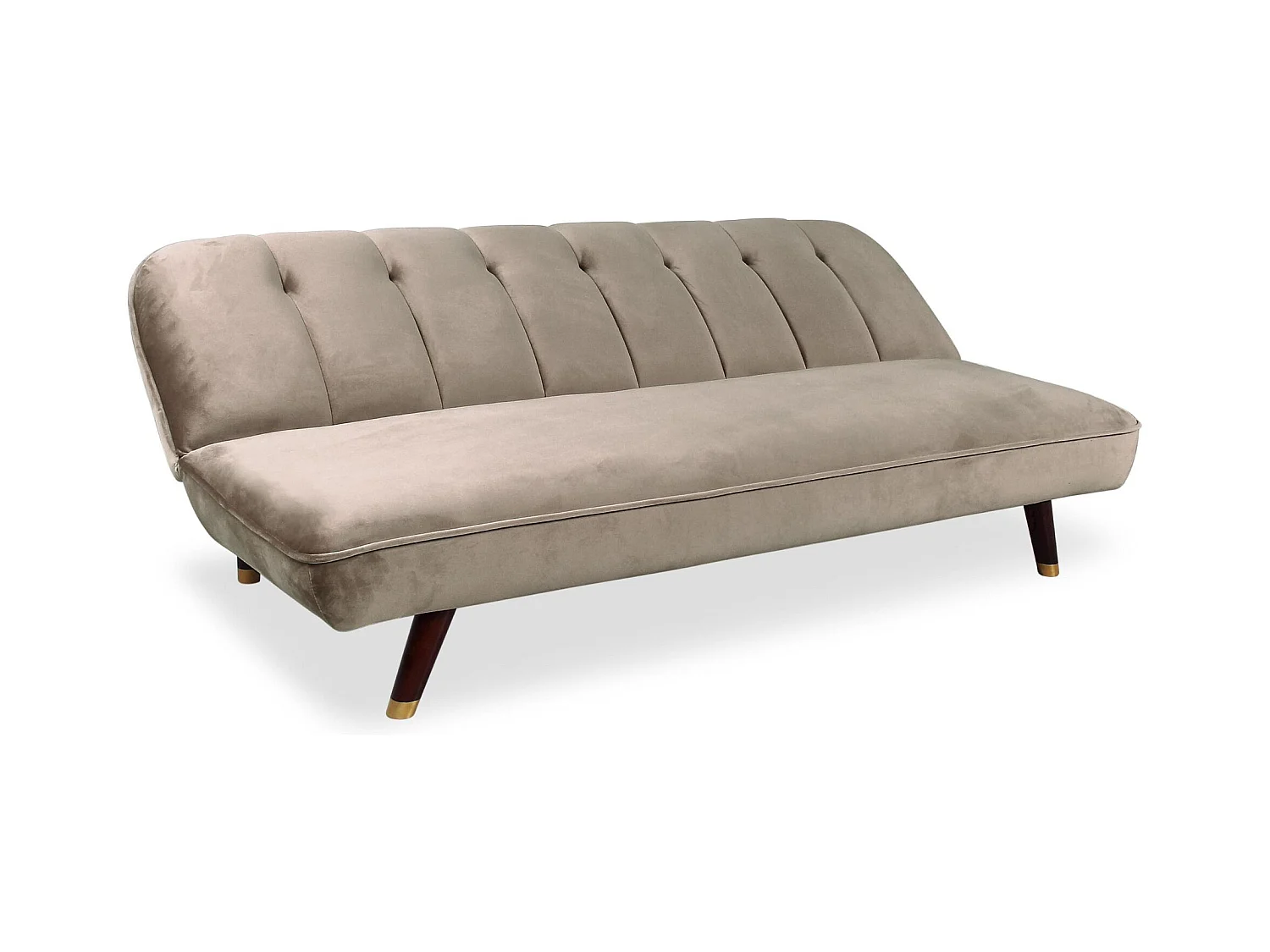 Schlafsofa aus Samt "Seattle" Taupe 180cm Modern & Bequem