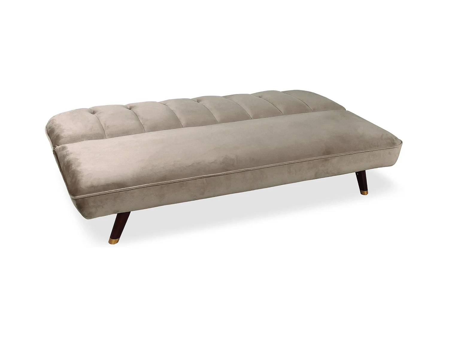 Schlafsofa aus Samt "Seattle" Taupe 180cm Modern & Bequem