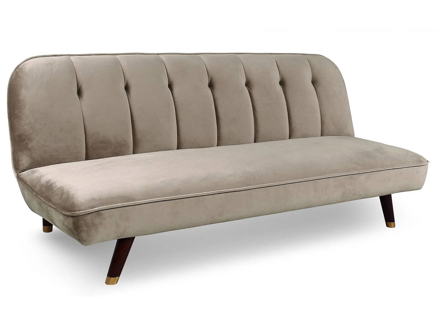 Schlafsofa aus Samt "Seattle" Taupe 180cm Modern & Bequem