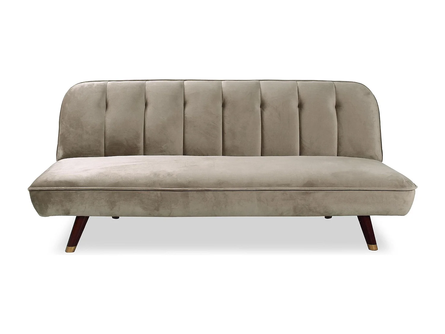 Schlafsofa aus Samt "Seattle" Taupe 180cm Modern & Bequem
