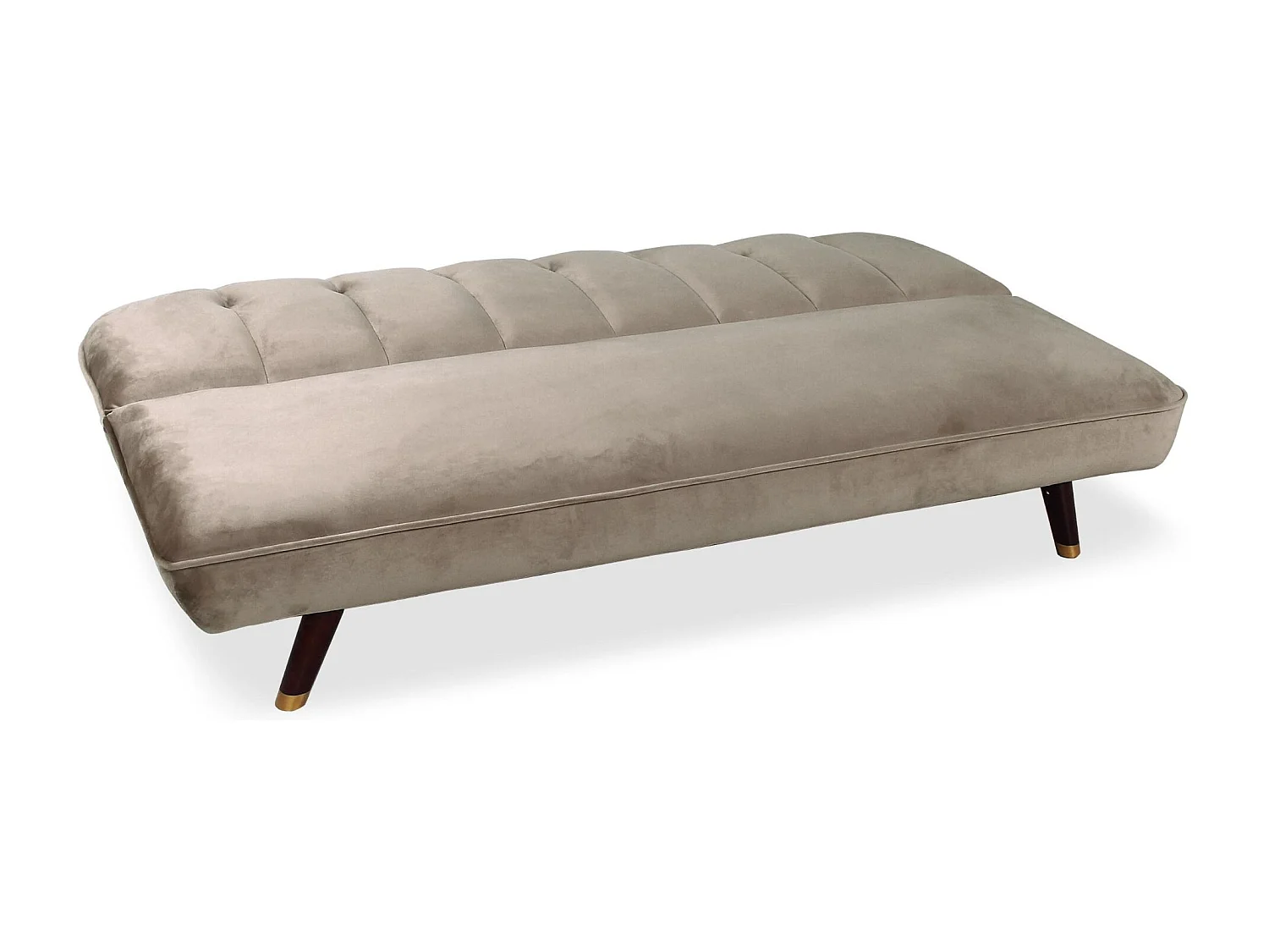 Schlafsofa aus Samt "Seattle" Taupe 180cm Modern & Bequem