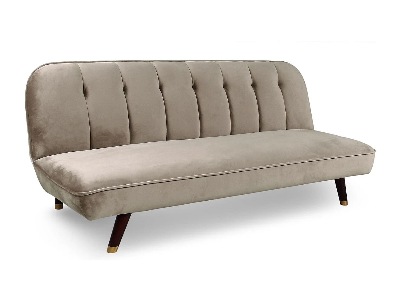 Schlafsofa aus Samt "Seattle" Taupe 180cm Modern & Bequem