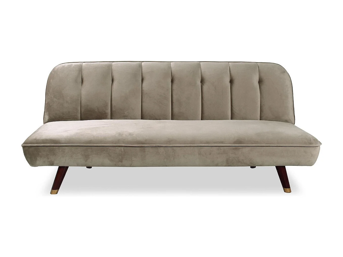 Schlafsofa aus Samt "Seattle" Taupe 180cm Modern & Bequem
