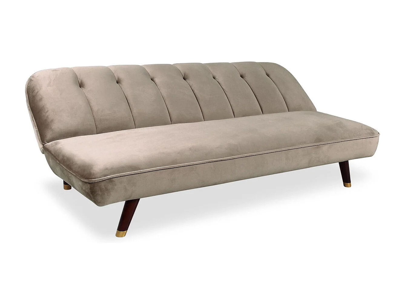 Schlafsofa aus Samt "Seattle" Taupe 180cm Modern & Bequem