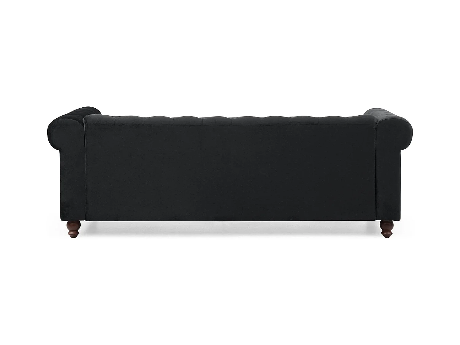 Canapé 3 Places Velours "Chesterfield" 209cm Noir