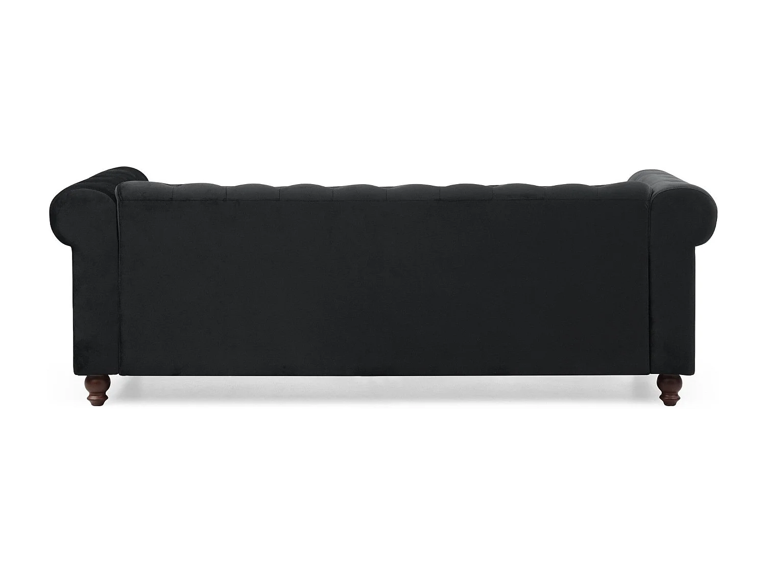 Canapé 3 Places Velours "Chesterfield" 209cm Noir