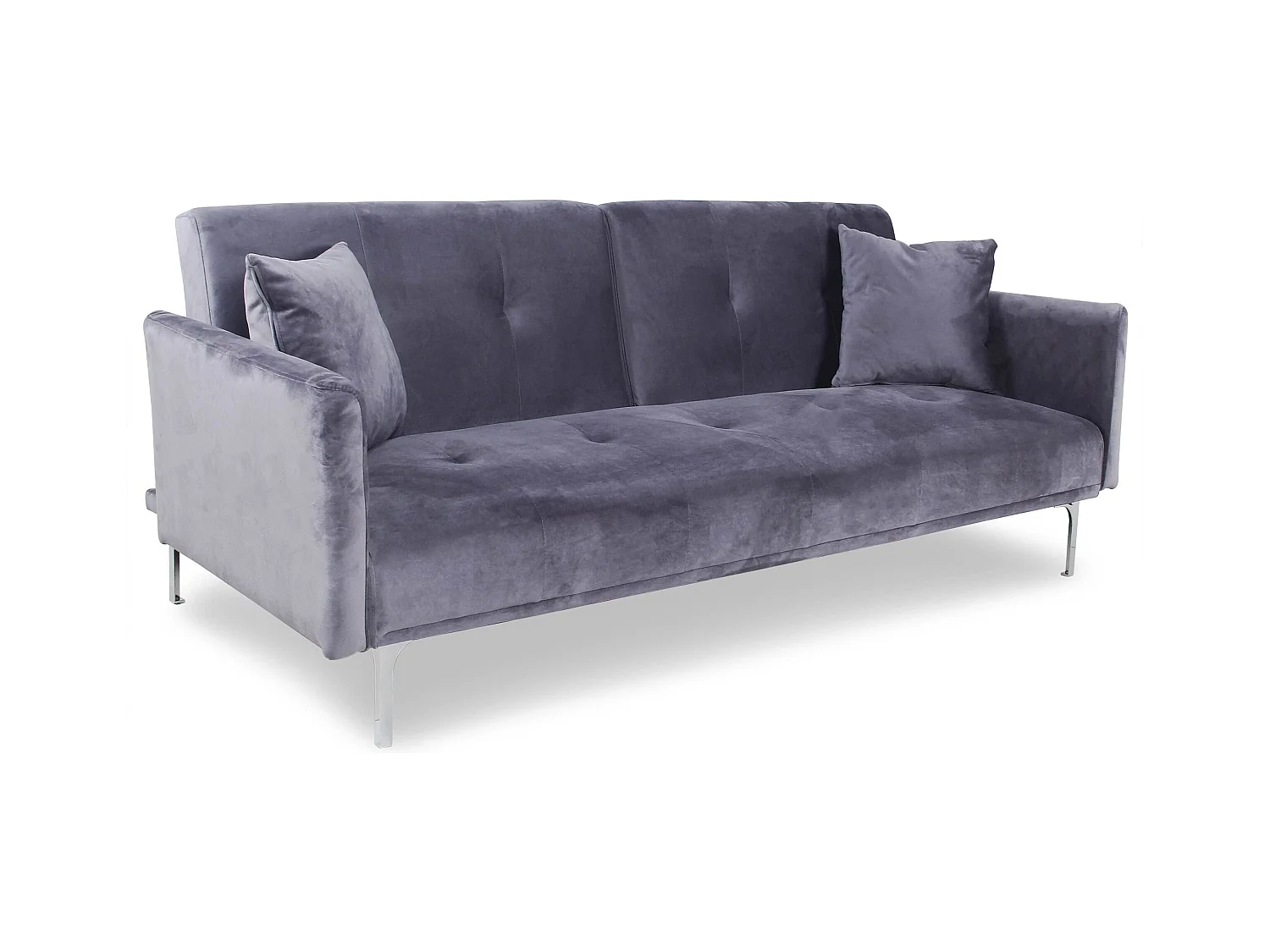 Schlafsofa 3-Sitzer "Lacla" Samt Grau 191cm