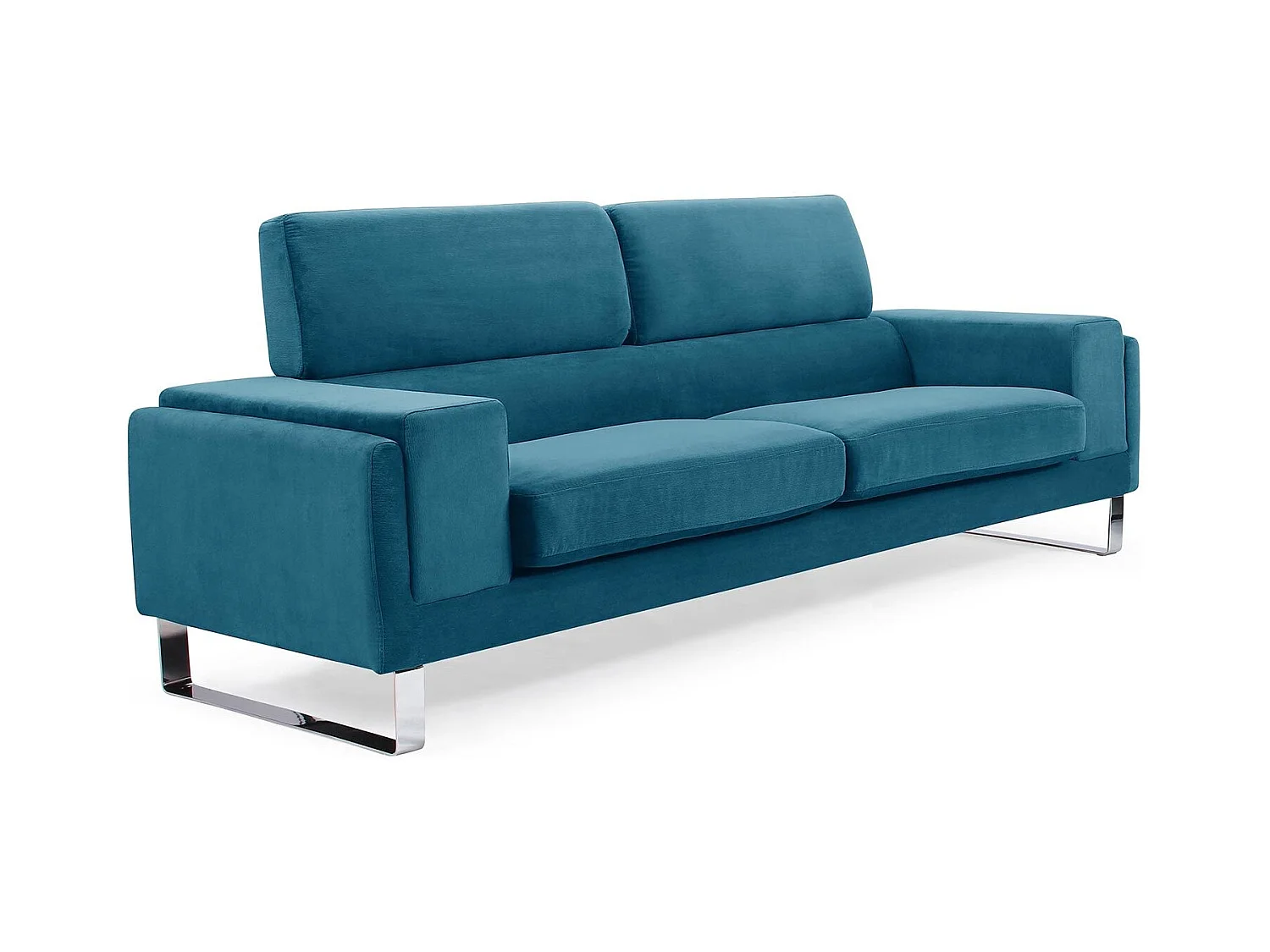 Canapé 3 Places Velours Côtelé "Ezekiel" 198cm Bleu