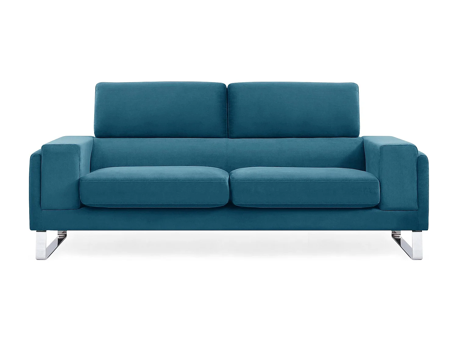 Canapé 3 Places Velours Côtelé "Ezekiel" 198cm Bleu