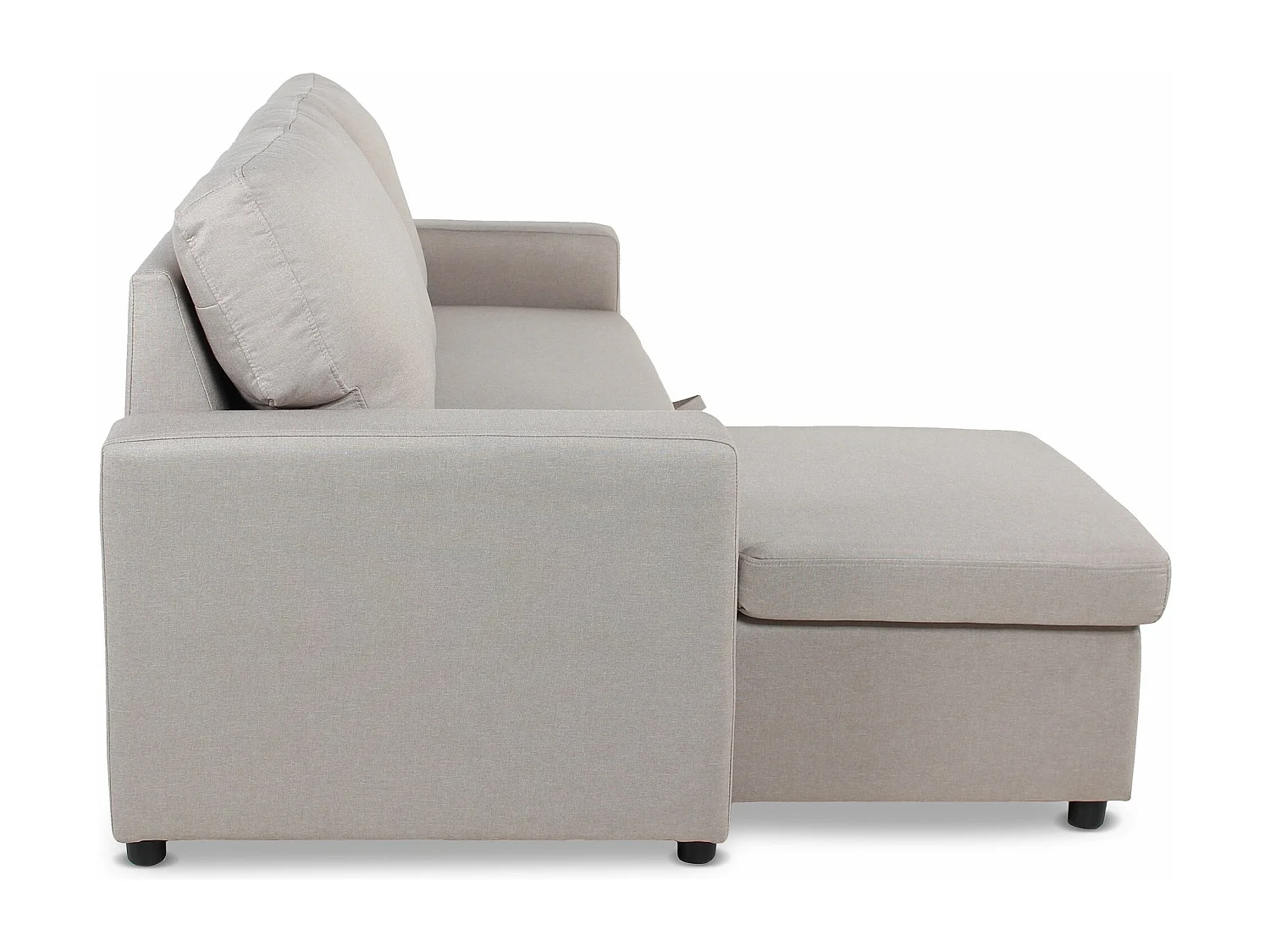 Canapé d'Angle Gauche Convertible "Minera" 215cm Beige