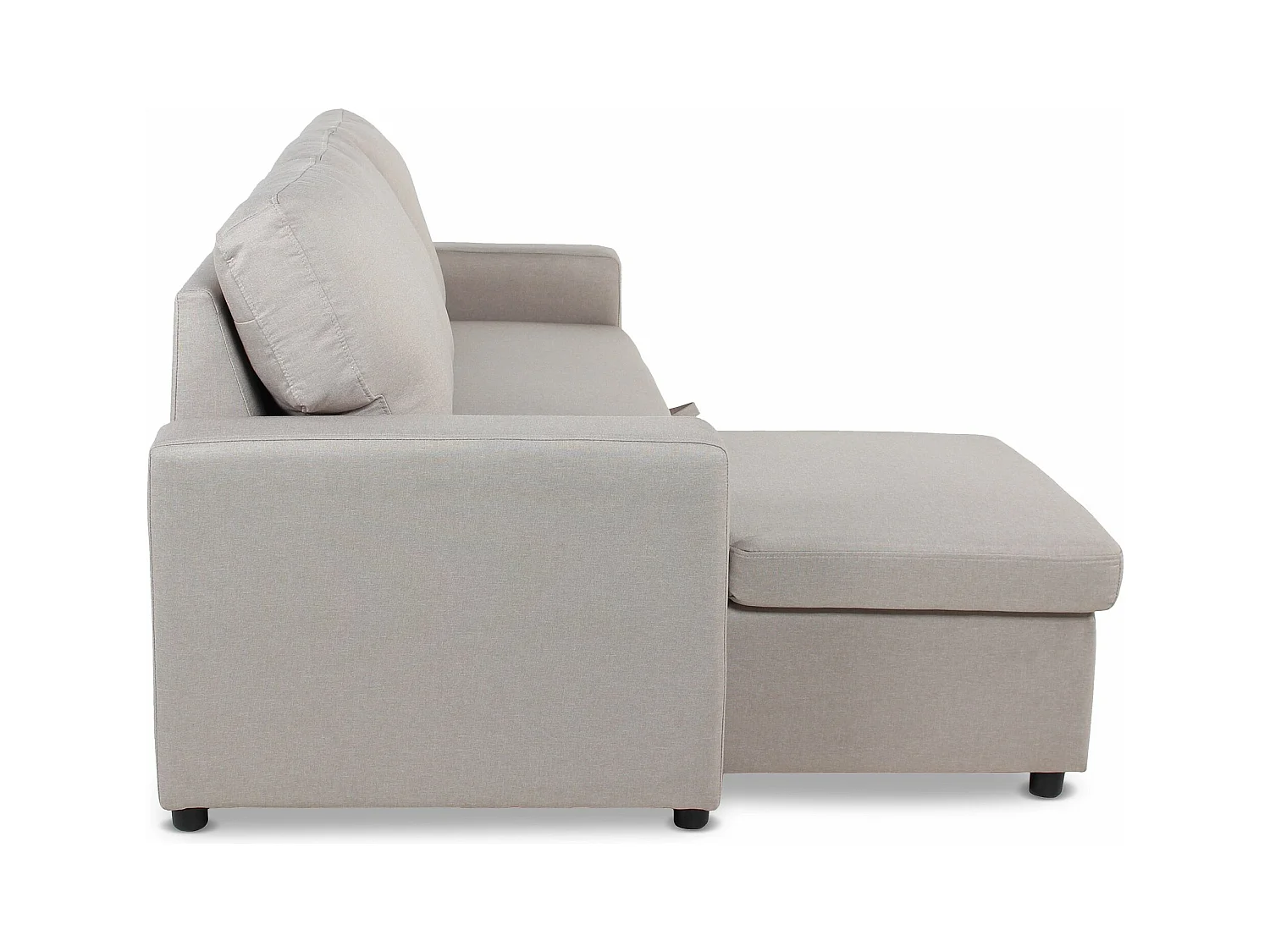 Canapé d'Angle Gauche Convertible "Minera" 215cm Beige