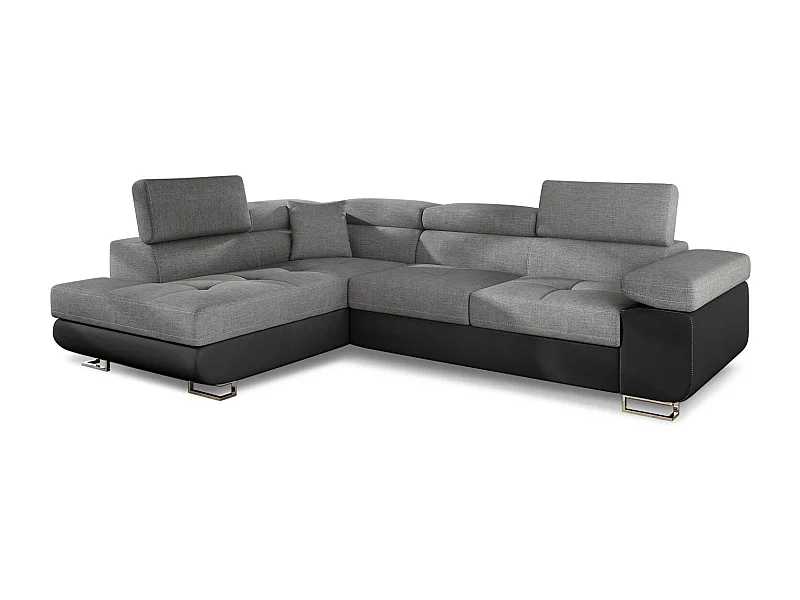 Canapé Convertible d'Angle Gauche "Toms" 275cm Gris