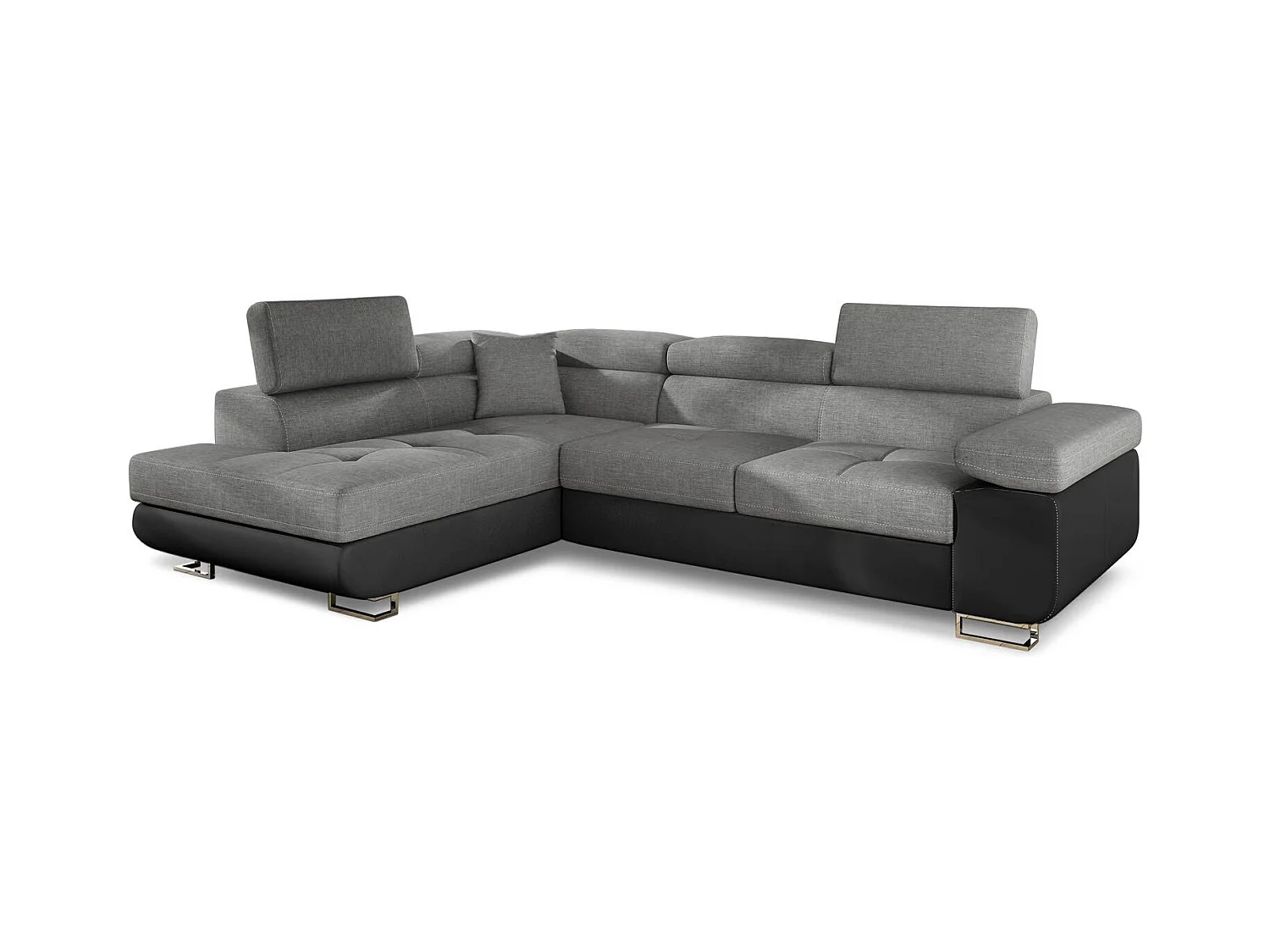 Canapé Convertible d'Angle Gauche "Toms" 275cm Gris