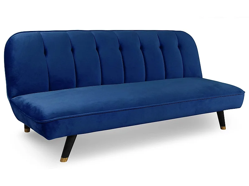Canapé Convertible en Velours "Seattle" 180cm Bleu