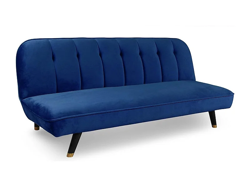 Canapé Convertible en Velours "Seattle" 180cm Bleu