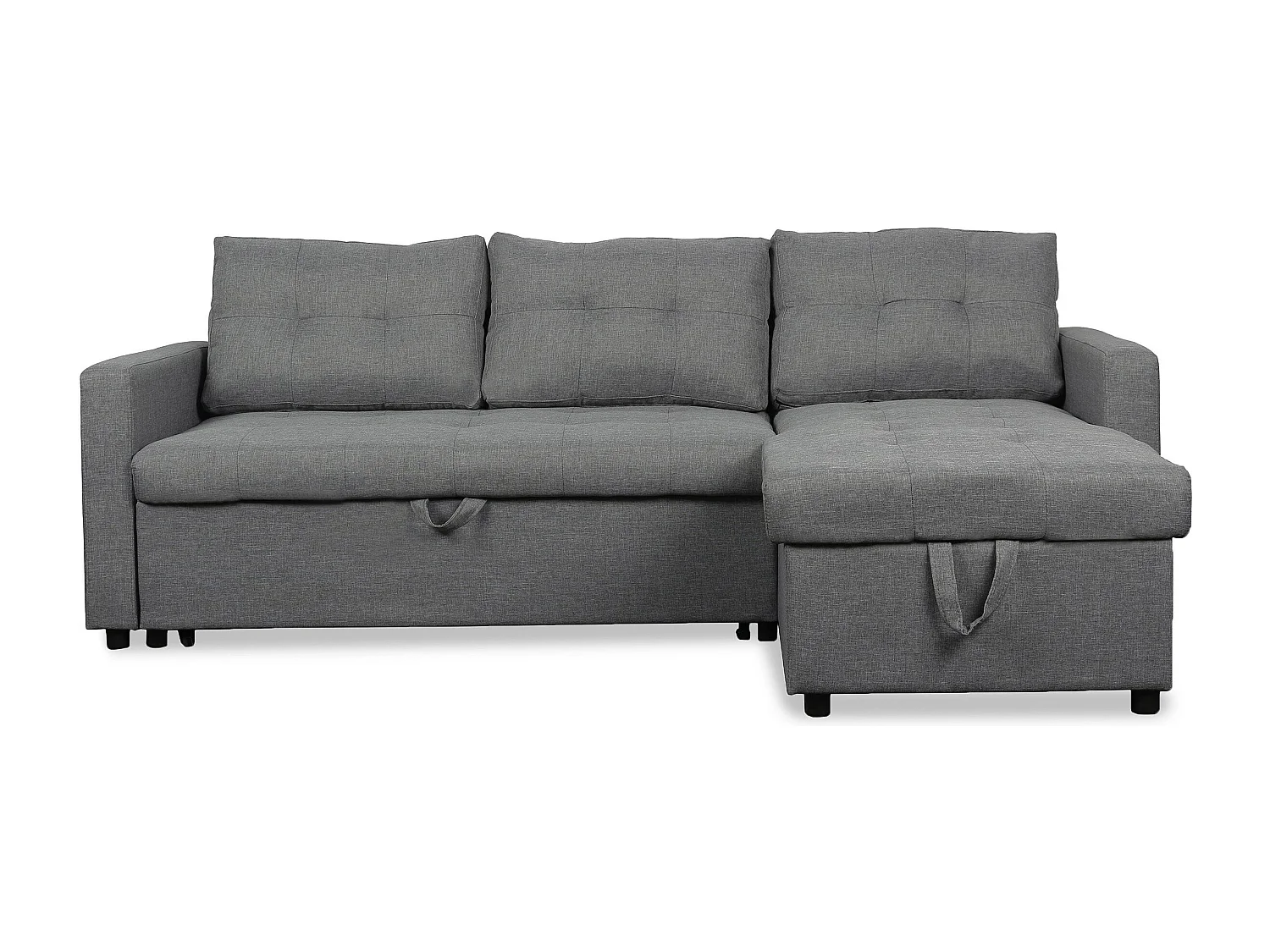 Canapé d'Angle Convertible Tissu "Corto" 230cm Gris