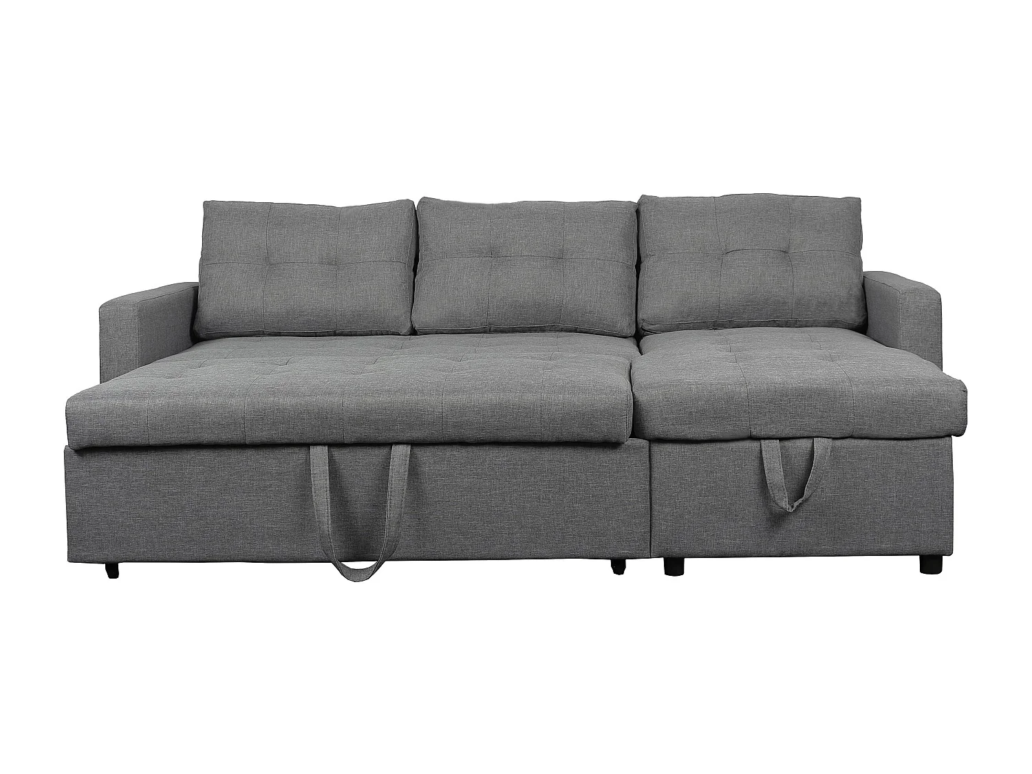 Canapé d'Angle Convertible Tissu "Corto" 230cm Gris