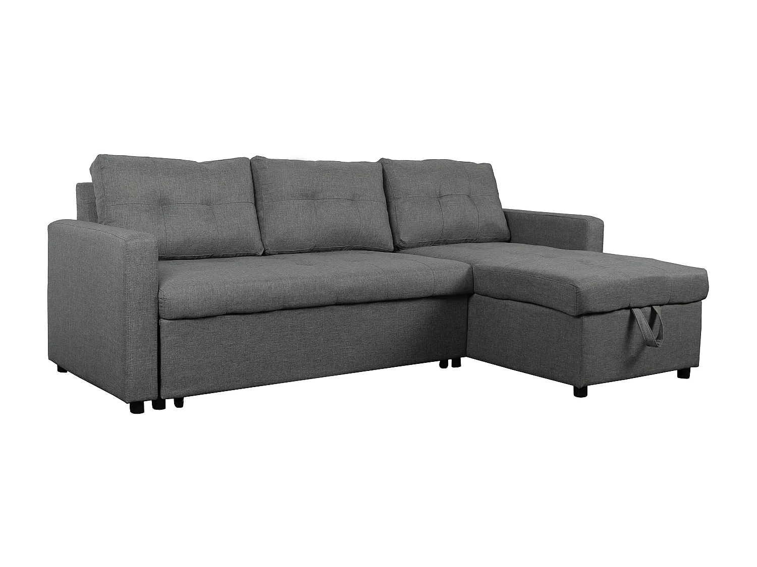 Canapé d'Angle Convertible Tissu "Corto" 230cm Gris