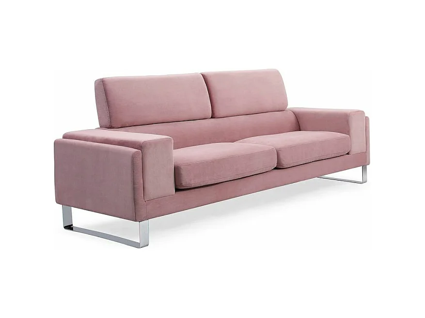Canapé 3 Places Velours Côtelé "Ezekiel" 198cm Rose