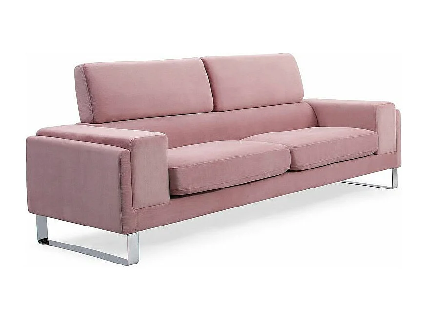 Canapé 3 Places Velours Côtelé "Ezekiel" 198cm Rose