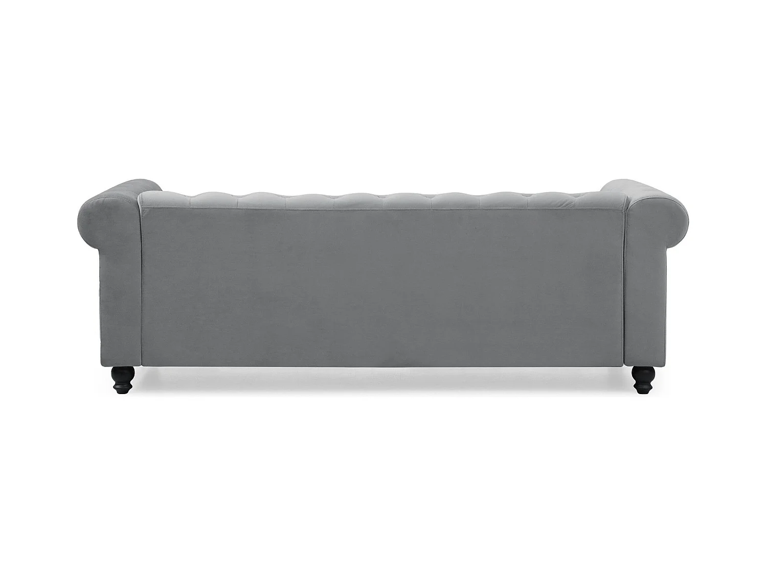 Grande divano a 3 posti Chesterfield in velluto argento