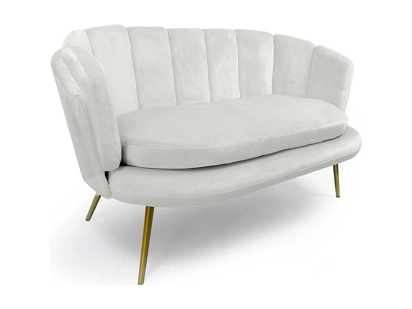 Canapé 2 Places en Velours "Dabren" 138cm Blanc