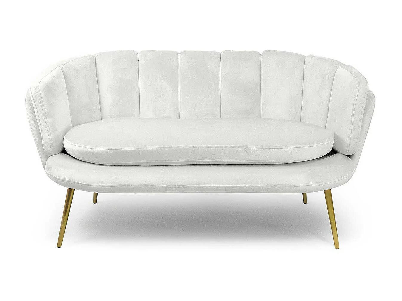 Canapé 2 Places en Velours "Dabren" 138cm Blanc