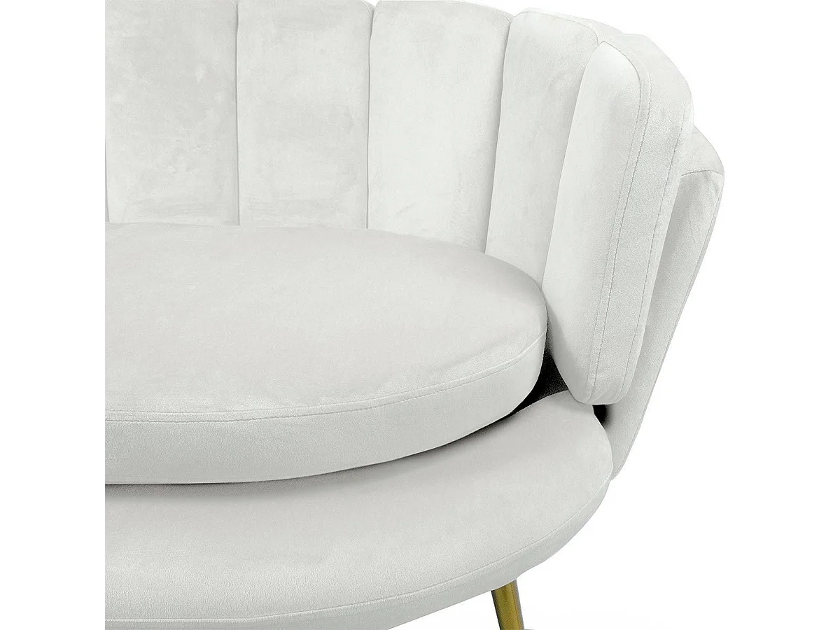 Canapé 2 Places en Velours "Dabren" 138cm Blanc