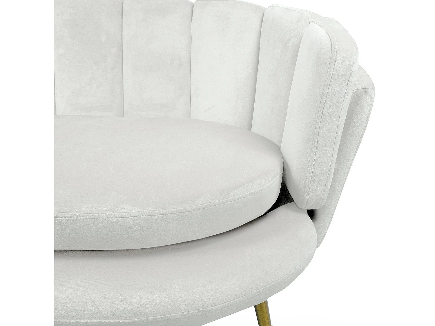 Canapé 2 Places en Velours "Dabren" 138cm Blanc