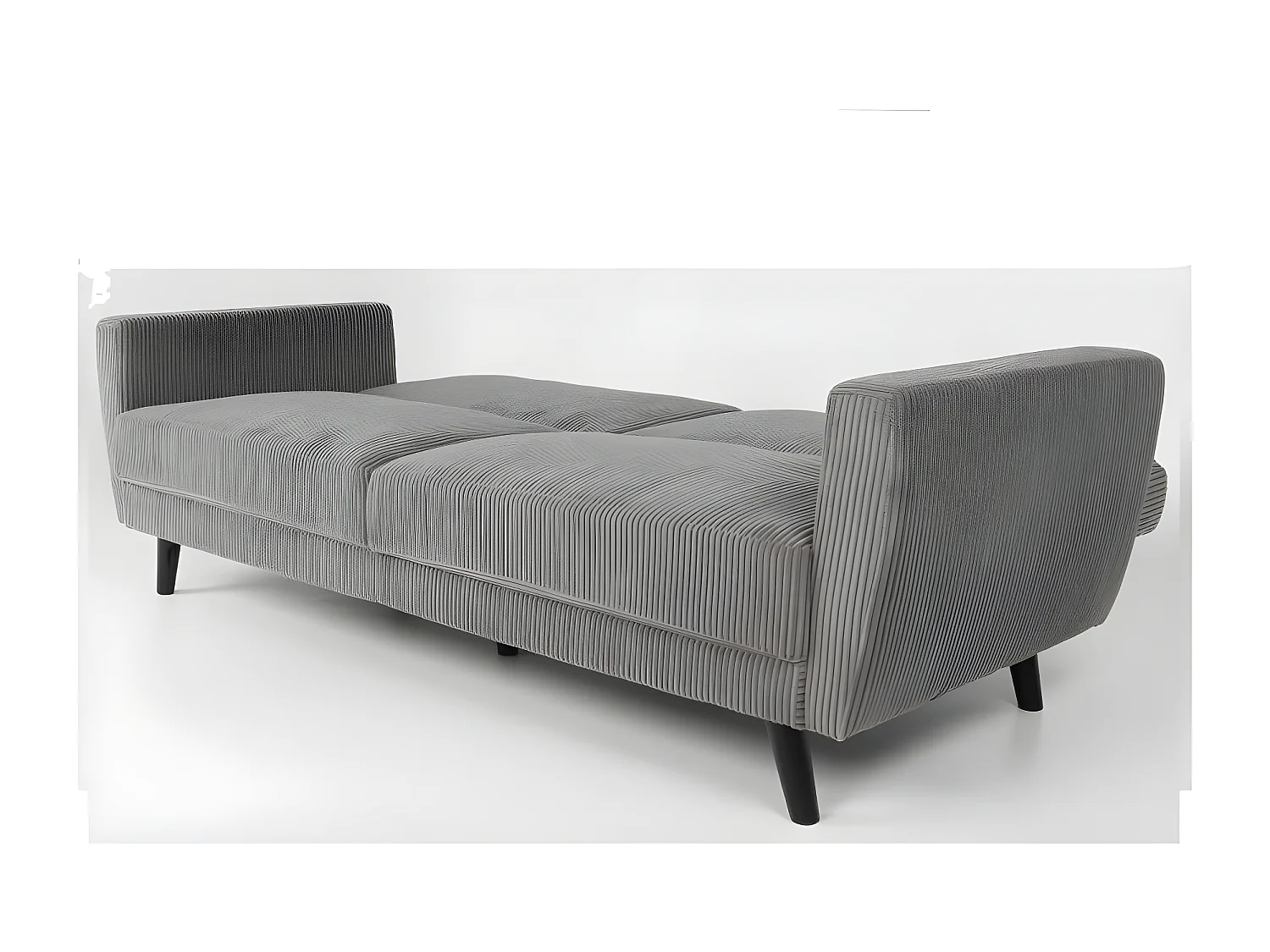 Canapé Convertible en Velours "Garry" 220cm Gris