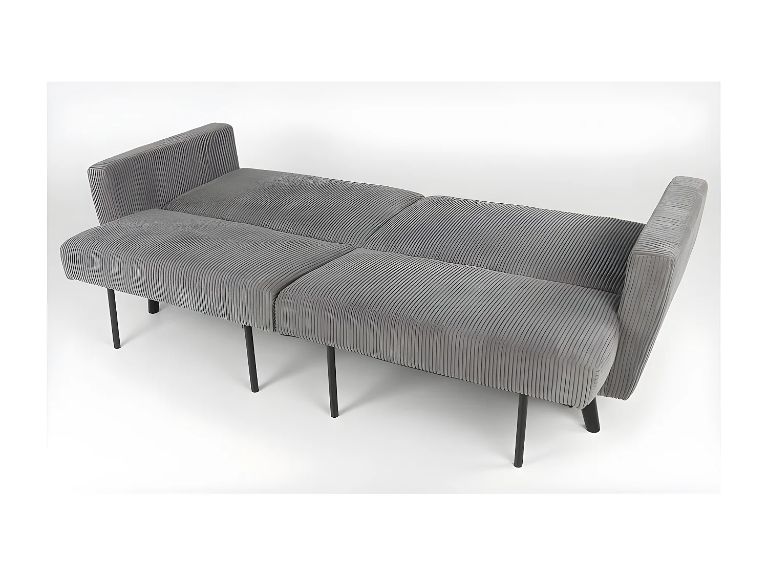 Canapé Convertible en Velours "Garry" 220cm Gris