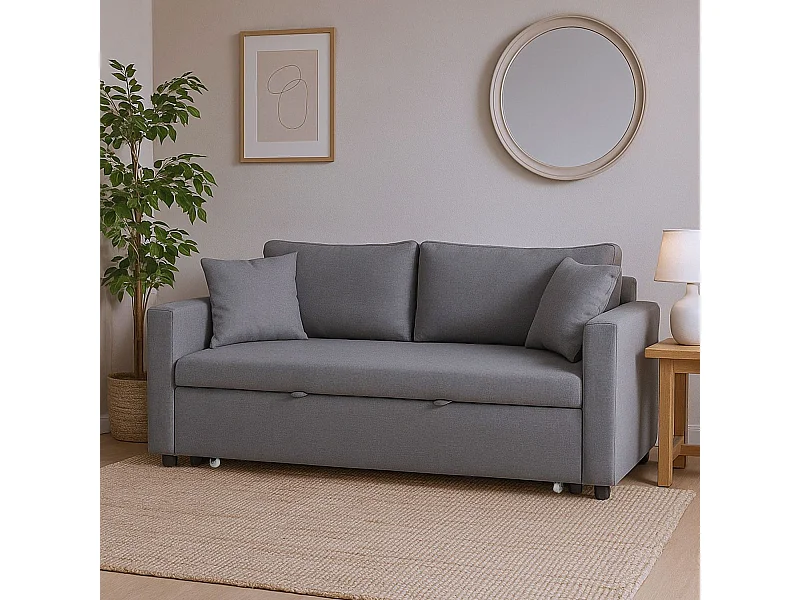 Canapé 3 Places Convertible "Zolan" 194cm Gris