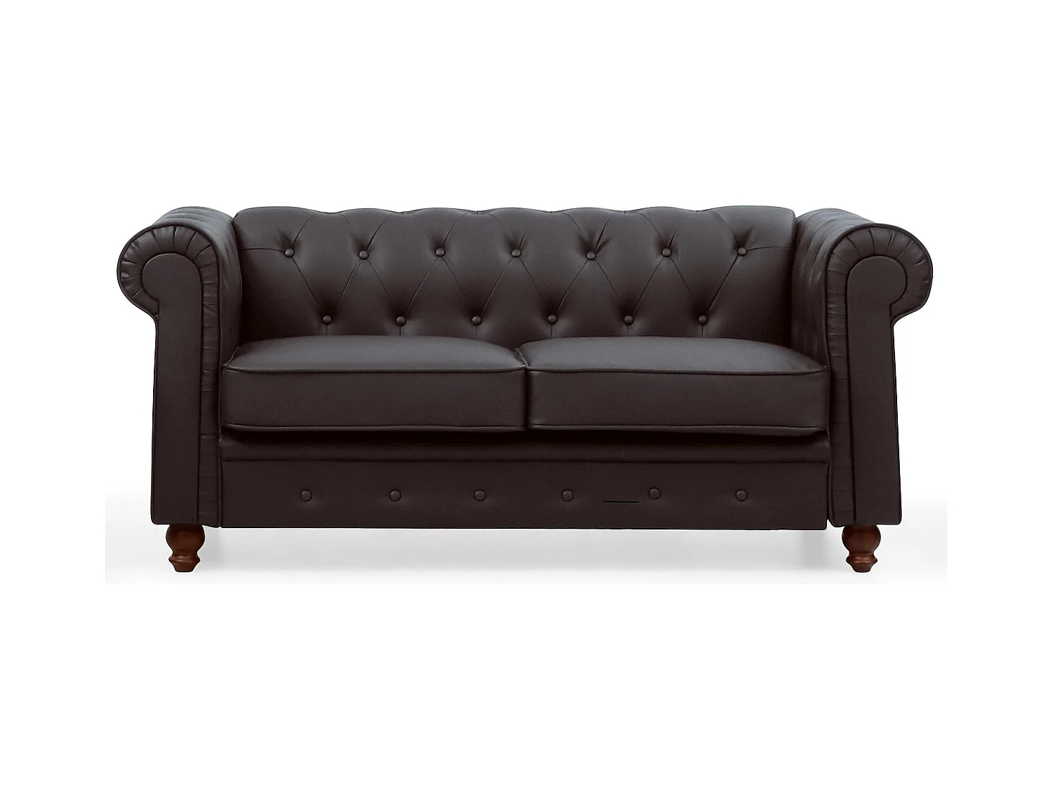 Großes 2-Sitzer-Sofa Chesterfield Braun, gemütlicher und eleganter Stil 158cm