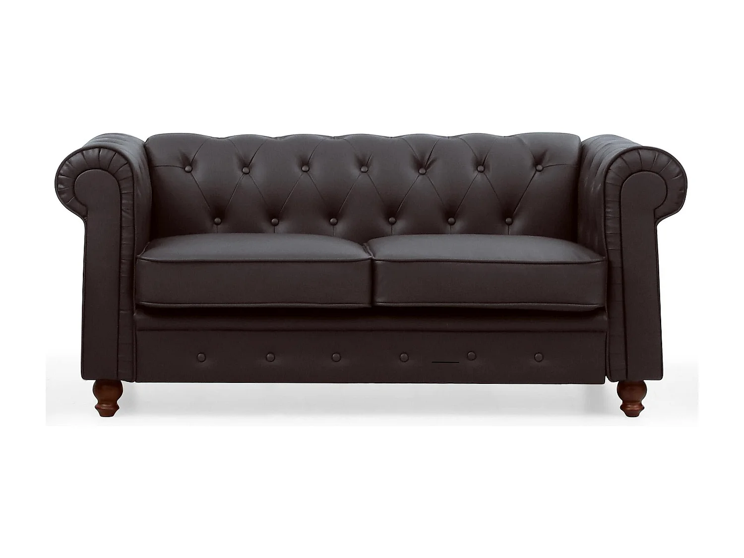 Großes 2-Sitzer-Sofa Chesterfield Braun, gemütlicher und eleganter Stil 158cm