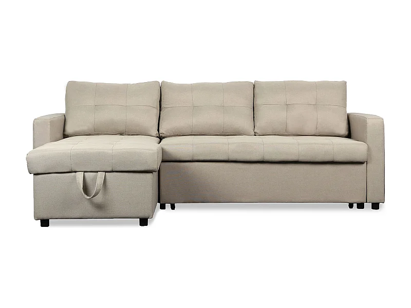 Canapé d'Angle Convertible Tissu "Corto" 230cm Beige