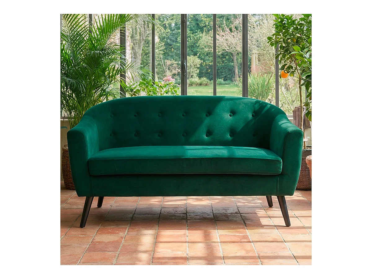Canapé Scandinave Velours "Lopy" 157cm Vert