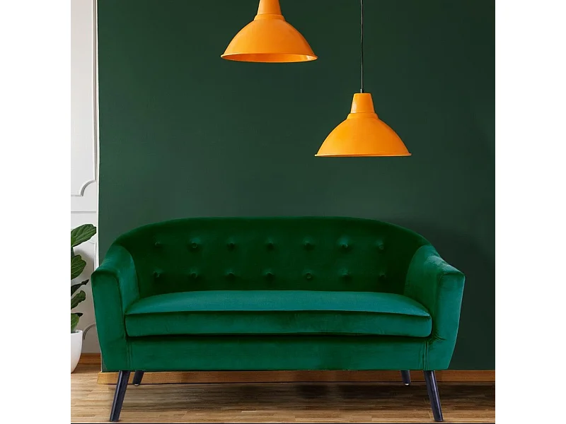 Skandinavisches Samtsofa "Lopy" 3-Sitzer Grün Bequem und Elegant