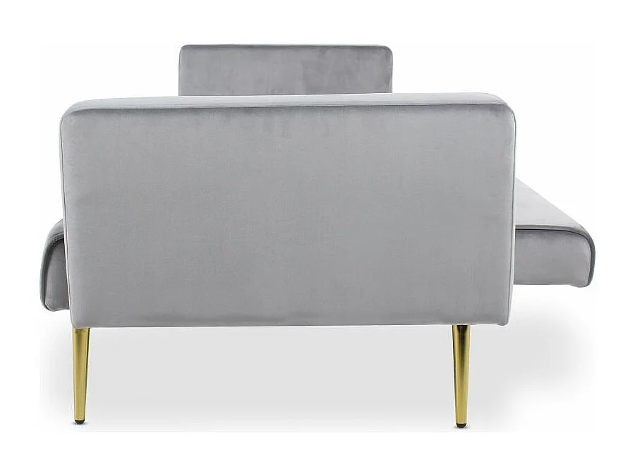 Canapé Convertible Velours "Tybio" 175cm Gris Clair