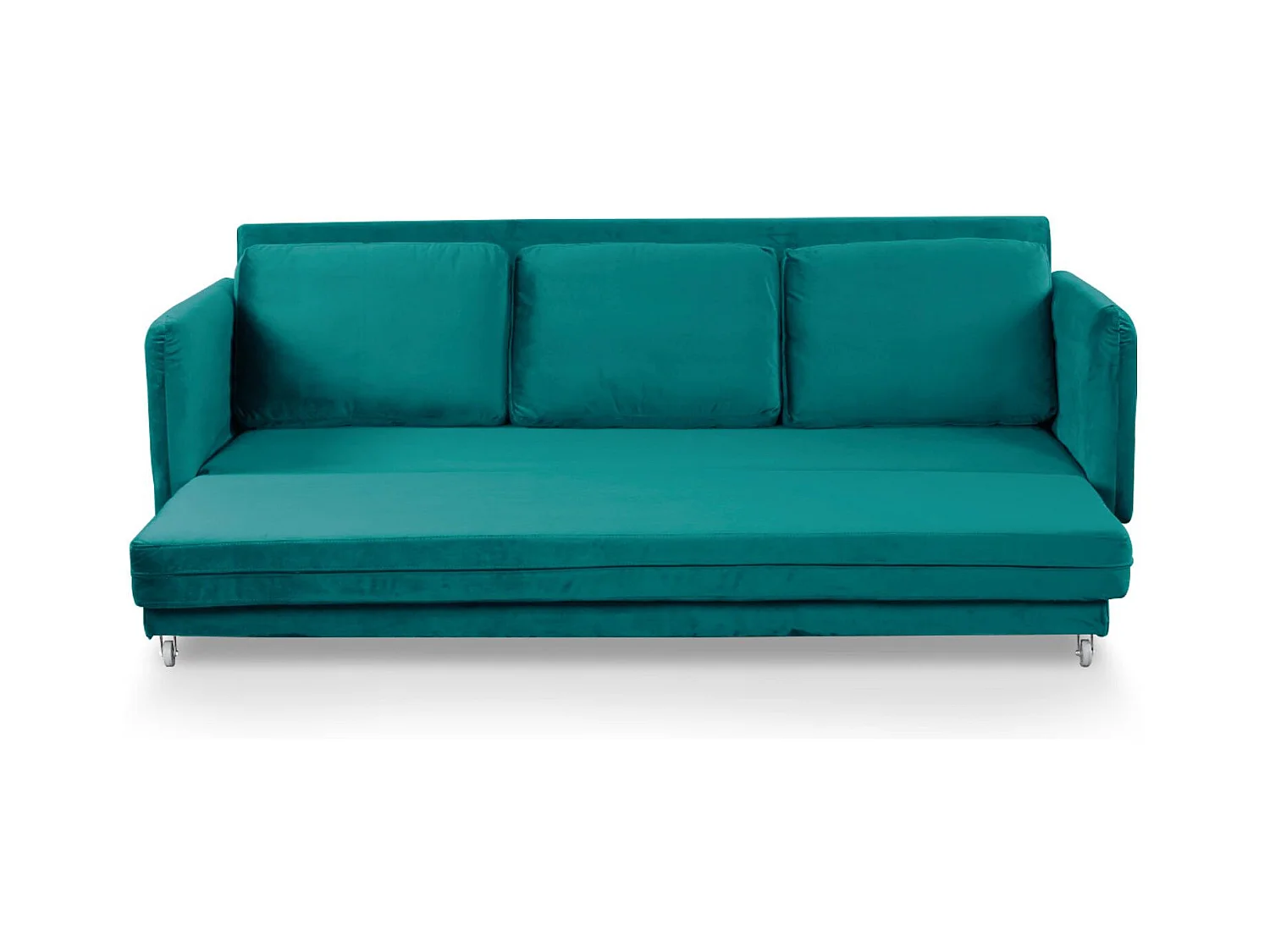 Schlafsofa aus Samt "Zefli" 210cm Grün Modern & Bequem