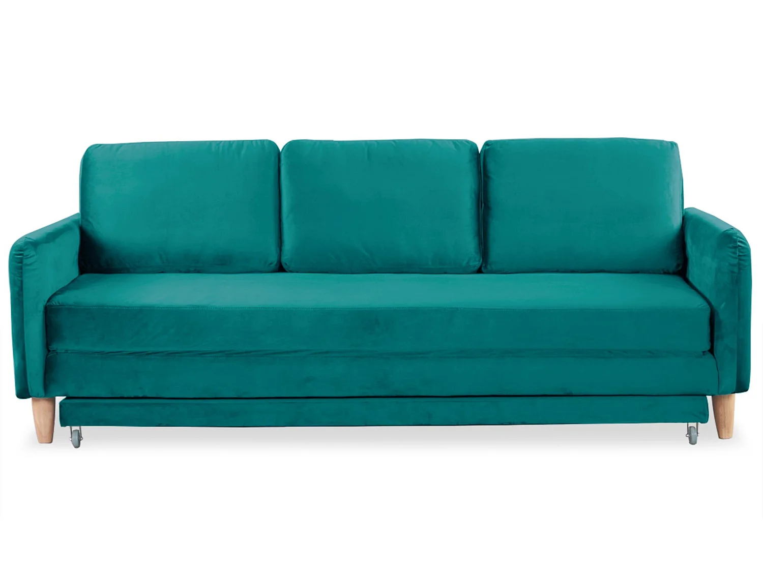 Schlafsofa aus Samt "Zefli" 210cm Grün Modern & Bequem