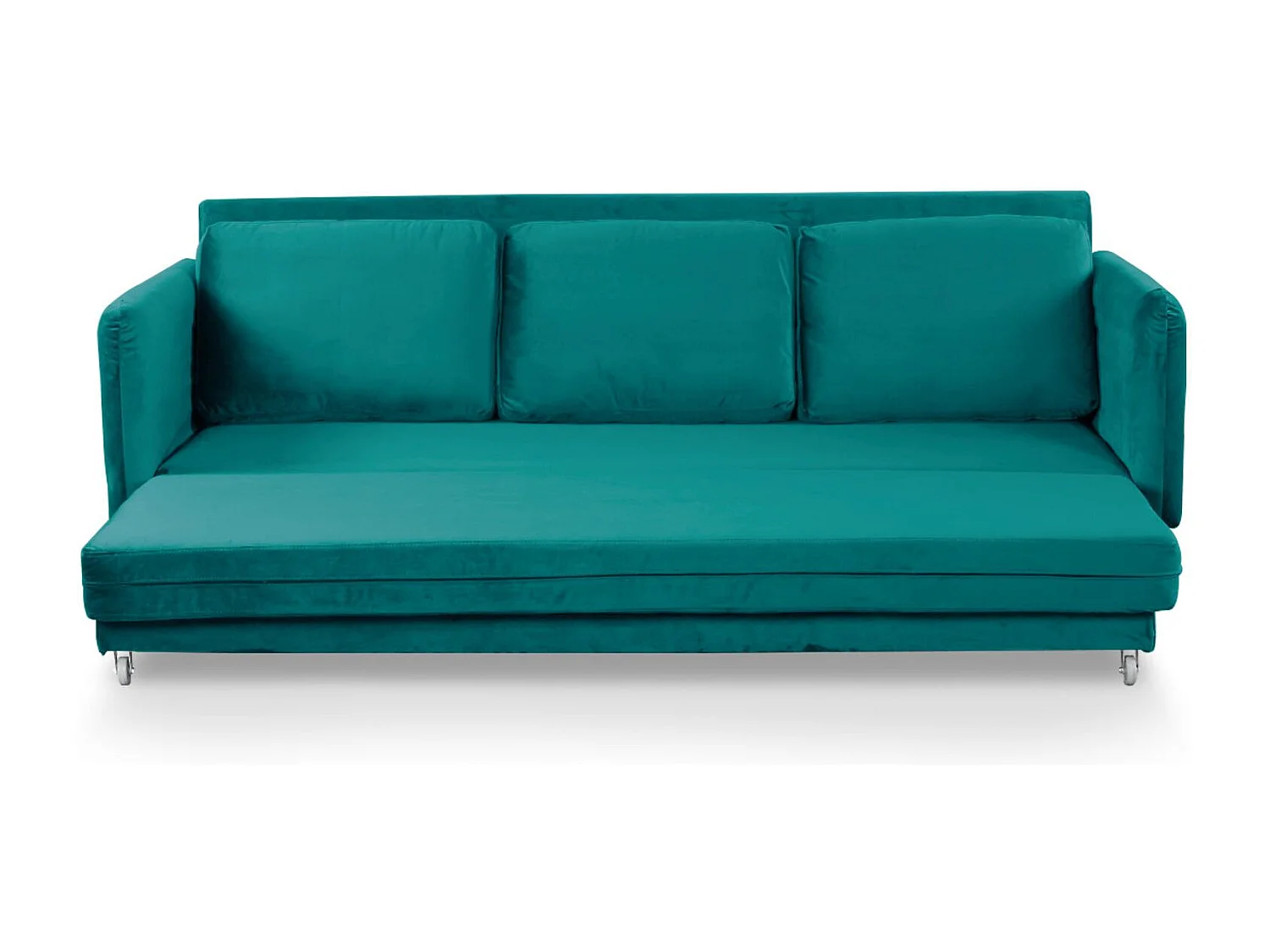Schlafsofa aus Samt "Zefli" 210cm Grün Modern & Bequem