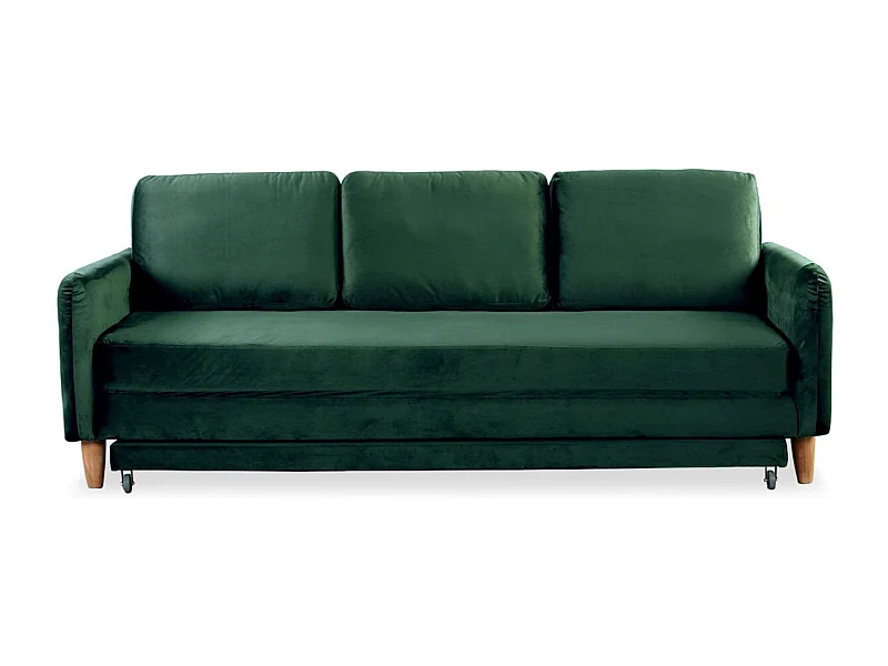 Schlafsofa aus Samt "Zefli" 210cm Grün Modern & Bequem