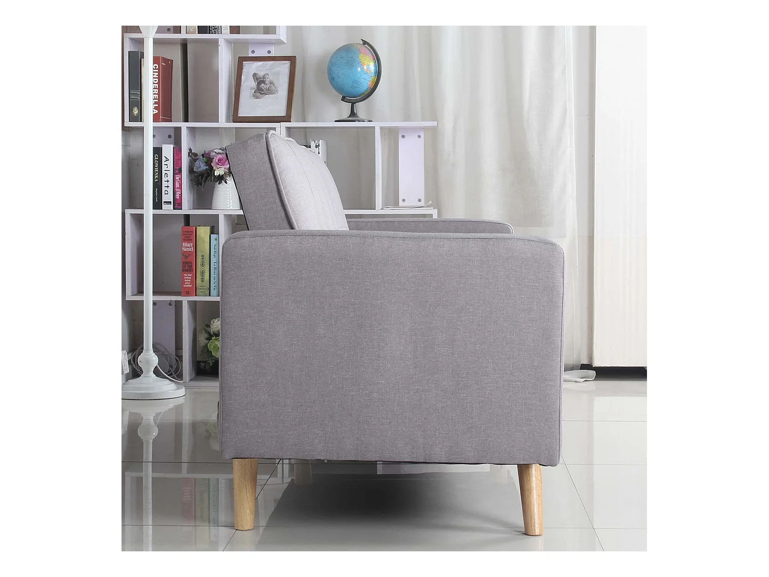 Canapé Convertible 3 Places Scandinave "Navya" Gris Clair