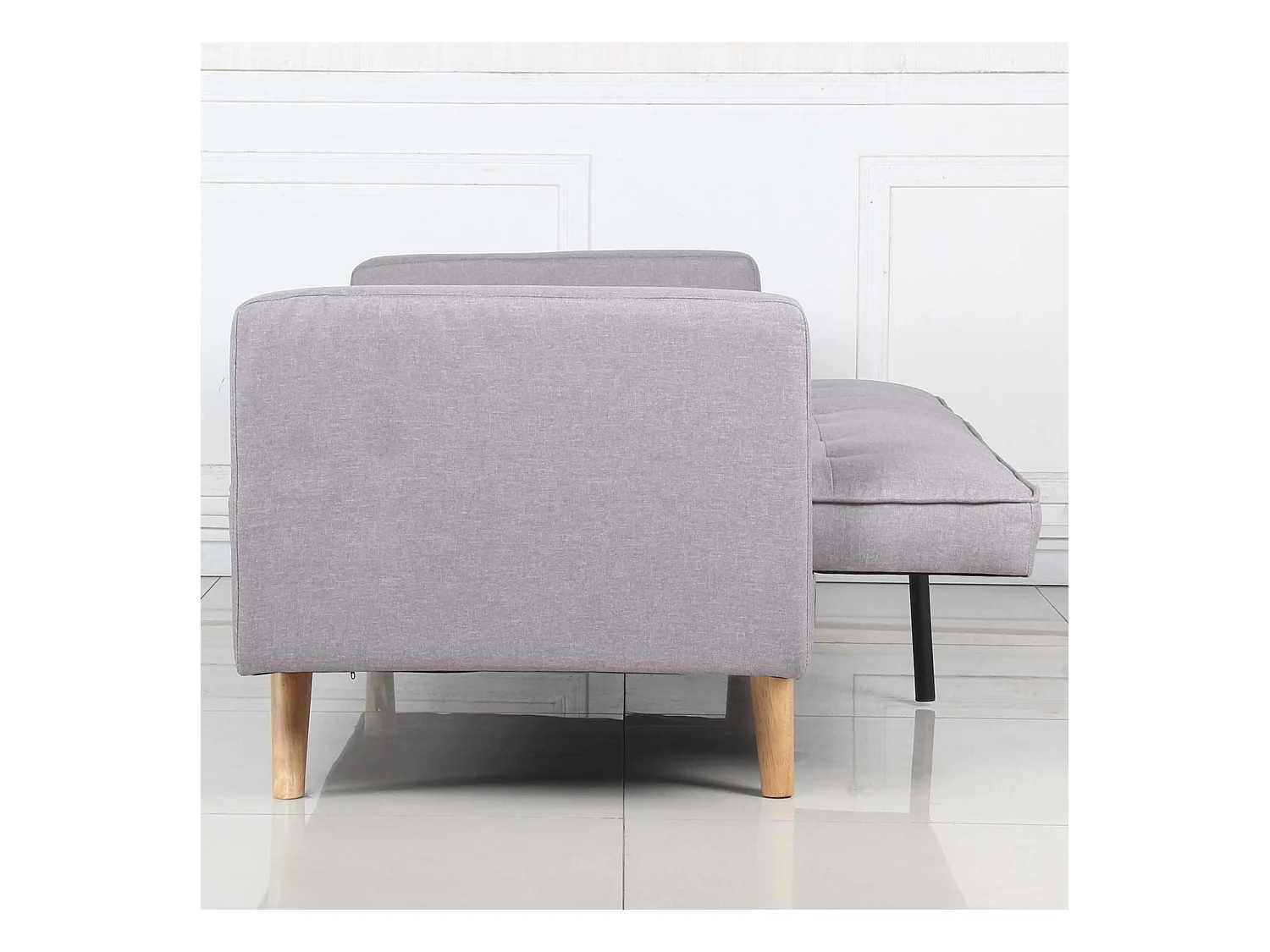 Canapé Convertible 3 Places Scandinave "Navya" Gris Clair