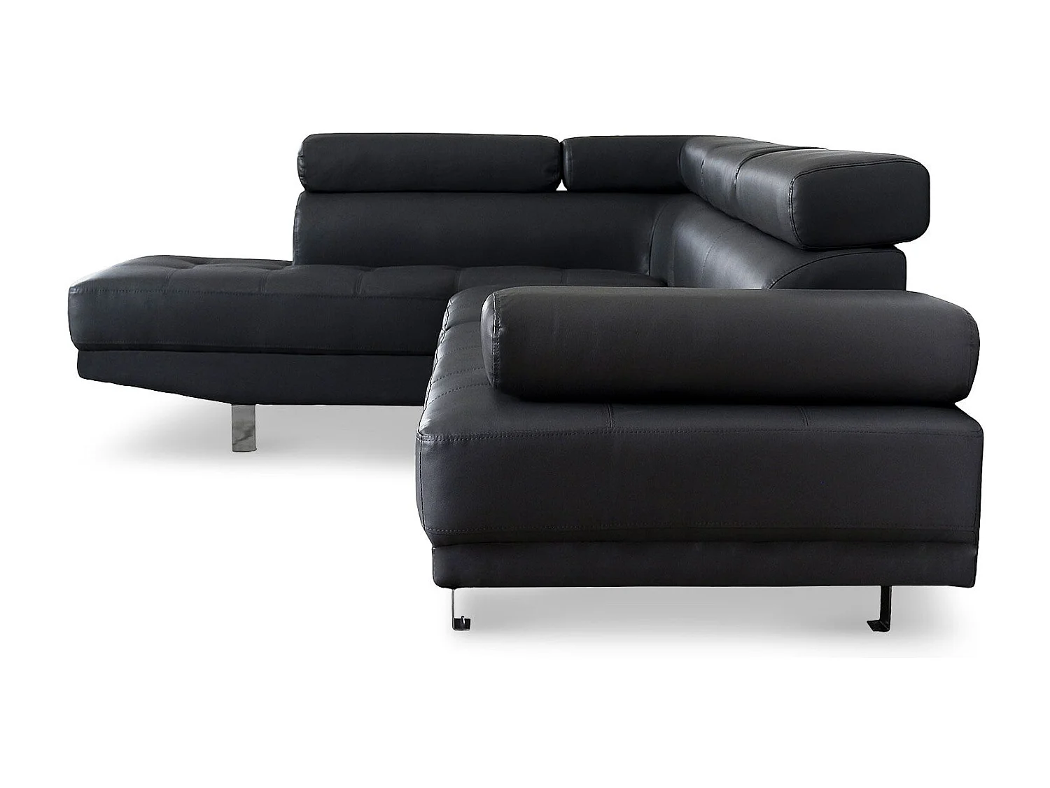 Canapé 5 Places "Como" 260cm Noir Angle Gauche