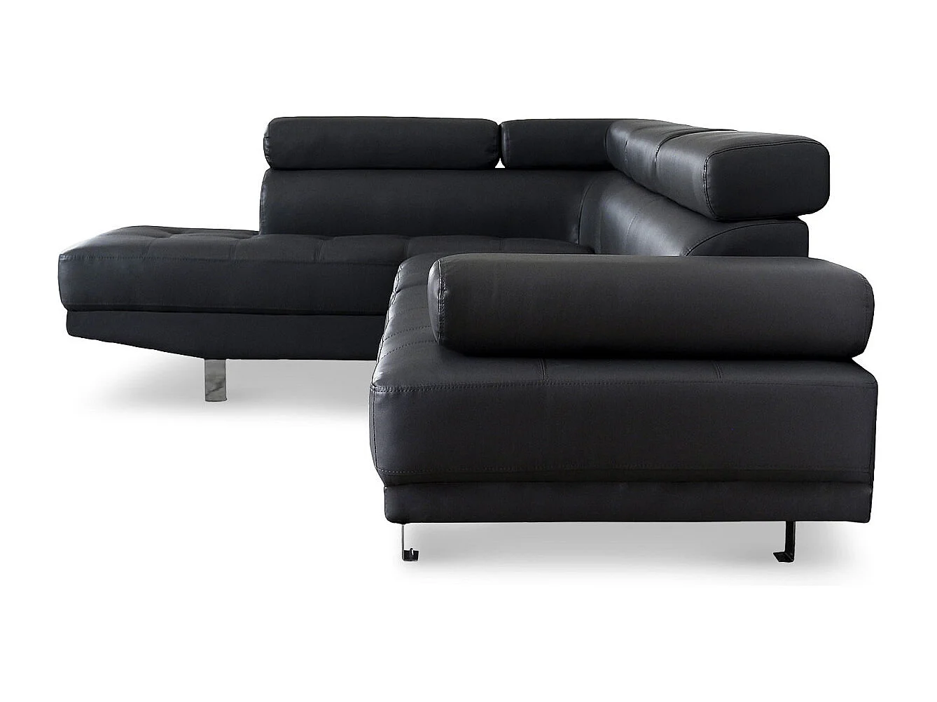 Canapé 5 Places "Como" 260cm Noir Angle Gauche